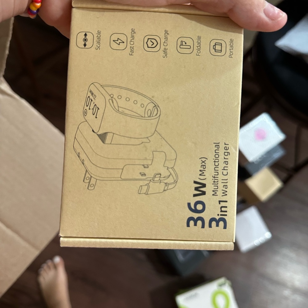 36W 3-in-1 Wall Charger - Black